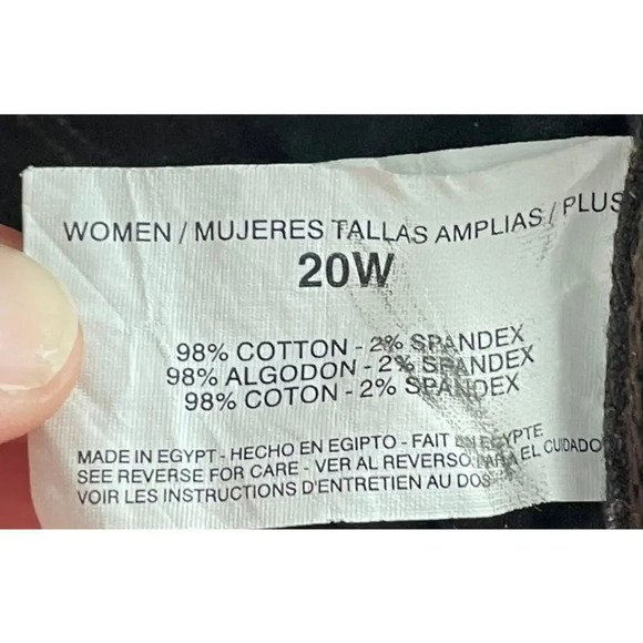 Bandolino Blu Brown Striped Cuffed Capri Pants Women Size 20W Button Pockets - Picture 7 of 10